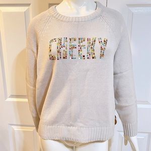 NWT-WILDFOX-“CHEEKY”-Sommers Sweater-Bejeweled Crewneck Sweater-Sz S